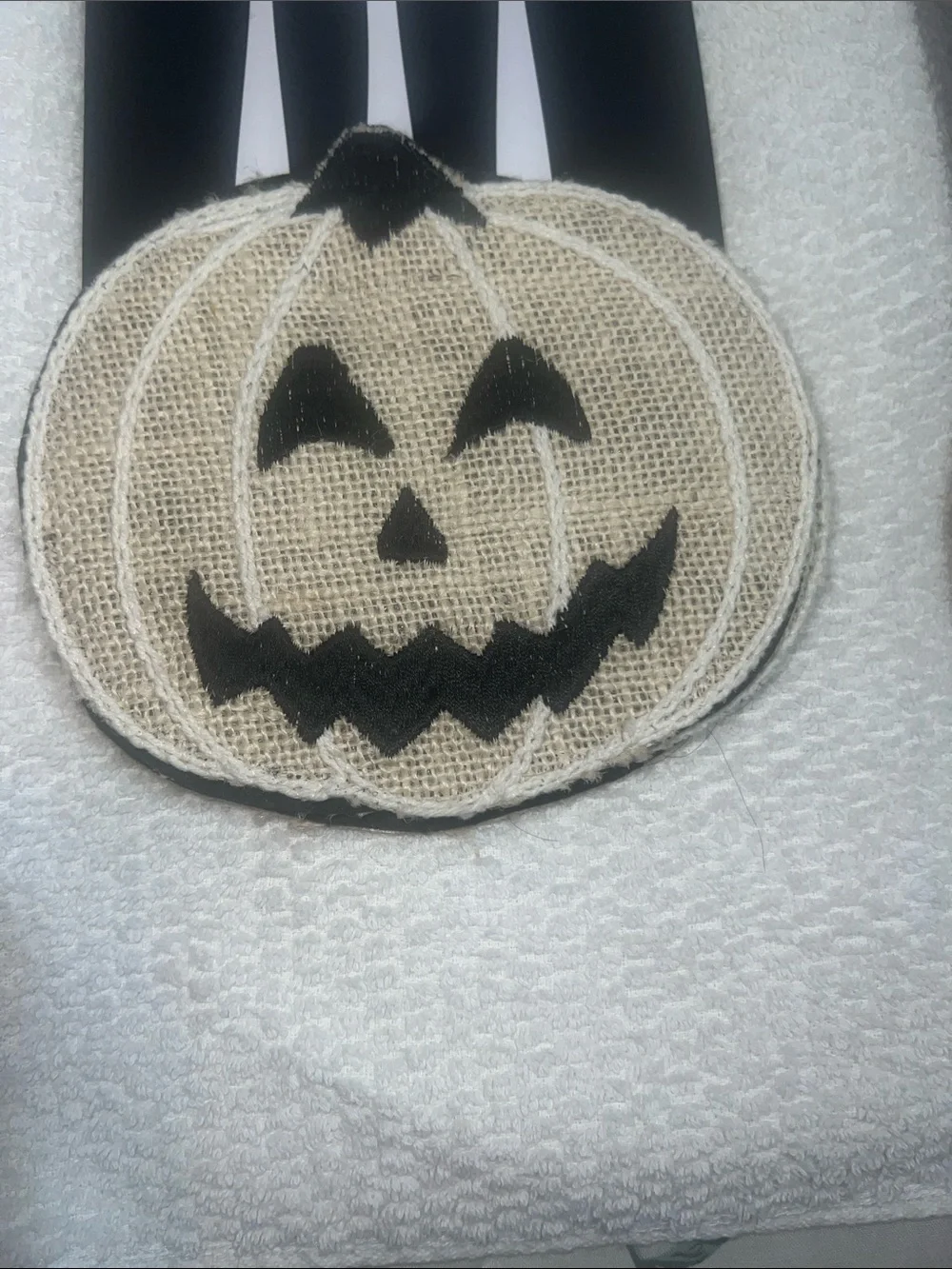 Nicole Miller Halloween Pumpkin Utensil Holder - Natural & Black (Set of 4)